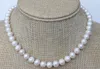 Real fine Natural 18inches 8-9MM Akoya White Pearls Necklace with Earring set 14k258n