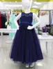 Echte Fotos, bestickte Spitze, Hochzeit, Party, formelles Blumenmädchen-Kleid, Baby-Geburtstag, Kummunion, Kleinkind, Kinder, Tüll-Spitze, Junior-Brautjungfernkleid