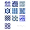 10pcs/set classical blue & white Kitchen oil proof Wall ceramic tile Stickers Home Decor Decal Art Accessories Decorations Supplies items