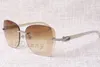 Tillverkare som säljer ramlösa diamantsolglasögon T8100905 Högkvalitativa Fashion Solglasögon Vita vinkel Glasögon Storlek: 58-18-140 mm