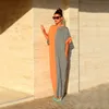 2017 Nuove Donne di Estate Abiti Lunghi Allentati Abiti Estivi Casual Color Block Tasca Girocollo Manica Corta Shift Maxi Abito Vintage Chiffon