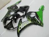 Livre personalizar carenagem kit para Yamaha YZF R6 03 04 05 verde flamas carenagens pretas conjunto YZF R6 2003 2004 2005 OT30