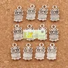 Małe sowy urok wisiorty 7x15mm 200pllot Antique srebrna moda biżuteria DIY Fit Bracelets Naszyjne kolczyki L9878663311