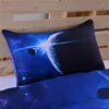 寝具セットWholesale-寝室区画銀河ベッドセット地球ムーンプリントゴージャスなユニークなデザインQuanlity LimitedアウタースペースキルトカバーSet1