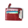 Wachsleder-Kreditkartenetui mit Führerscheinhalter, hochwertige Vintage-Designer-Damen-Geldbörse mit Reißverschluss, 2017, neuer Ausweishalter