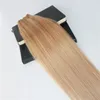 Hela brasilianska Omber Human Hair Weft 613 Blond Höjdpunkter Hårväv SLIK Rak 100 obearbetade Balayage Hair Bunds E4527298