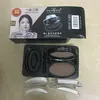 2 shape/box bEyes Makeup Brow Stamp Seal Eyebrow Powder Waterproof Gray Brown Eye Brow Powder with Eyebrow Stencils Brush Best Quality