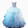 2017 New Sexy Sweetheart Crystal Ball Gown Abiti Quinceanera con perline Organza Plus Size Sweet 16 Dress Vestido Abiti da debuttante BQ73