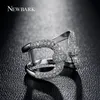 NEWBARK Vintage Crown Open Women Rings Lovely Lady Double U Silver Color Great Quality Zirconia Stone Queen Symbol Finger Ring q170720