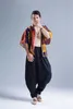 Erkek Ceket Toptan-Erkekler 2022 Ceket Baskı Sıradan Erkekler Gevşek Ceket Sokak Moda Japonya Tarzı Hiphop Kimono Keten Palto Q3831