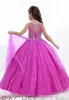 Prinzessin Hochzeit Kleinkind Fuchsia Festzug Ballkleider Blumenmädchenkleider formell lang günstig für kleine Mädchen Kleid Kristalle Mädchen günstig