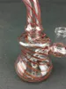 Glass hookah grid stripe oil rig bong, smoking pipe, 14mm joint factory outlet