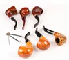 Wood Color Wooden Pipe Smoking Pipes 16cm Metal & Acrylic Material 6pcs/Set Choiced Gift 4 Types for Tabacoo Cigarette