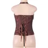 Wholesale- AK2231 Latex Steel Boned Brown Vintage Steampunk Corset Newly Brown Super Plus Size Corsets 6xl Zipper xxxl Sexy Leather Corset