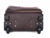 Toppklass Real Calf Leather Travel Bagage Rolling Case Men344G
