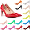 Nya Zapatos Mujer Women Patent Läder Mid High Heels Pekade Corset Work Pumps Court Shoes