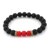 Braccialetti con fili di perline di lava nera in pietra naturale Bracciale con diffusore di olio di Buddha turchese Gioielleria raffinata per le donne