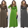 Buyter (TM) Taglie forti L-XXXXL Abito da sera elegante da donna sexy estivo con maxi scollo a V e manica a tre quarti