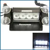 Vit Super Bright 4 LED-lastbilsbil Emergency Flashing Strobe Lamp Varning Signal Dash Windshield Polis ficklampa Ljus