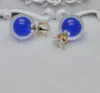 Hot New Haute Qualité épaisse boule de verre étoile perles boucles d'oreilles double boule boucles d'oreilles pour cadeau de Noël Femmes Corée En Caoutchouc De Mode Bijoux