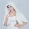 Cheap Warm Fur Wedding Shawls With Hooded Bridal Bolero Custom Made Wedding Wraps Shrugs For Dress Short Sleeves Cape