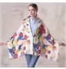 2017 nouveau 100% soie lourd épais long 2 plis femmes écharpe châle Wrap poncho mixte 5 pcs/lot #4025