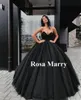 Robes de mariée gothiques noires robe de bal 2020 chérie corset dos rouge tulle arabe dubaï mascarade robe de mariée robes de mariée pas cher