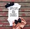 baby outfits för flicka brev spädbarn rompers sätter nyfödda kläder sätter barn triangel jumpsuit + paillette shorts + bow hårband 3st set c1524