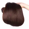 Elibess Hair - Virgin Medium Auburn Rak mänskligt hår Vävar 3 buntar 100g per bit ren färg 2 #