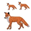 Low Price Custom New Iron-On Applique Embroidered Patch Wild Red Walking Fox Facing Left free shipping
