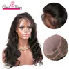 Peruca de renda 360 pré-coberta com cabelo de cabelo virgem de cabelo virgem circular de trama extra na parte superior ondas profundas ondas corpora