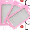 300 pcs vente en gros vente chaude simple emballage en papier de couleur rose pour iphone 7 7plus boîte d'emballage de coque de téléphone avec plateau intérieur blister