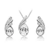 Brudsmycken av högsta kvalitet Set Österrikisk kristallörhänge Halsband Set Rhinestone Pendant Necklace Stud Earring For Women Wedding PA6848688