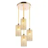 Modern Crystal Dining Room Pendant Lamp Gold/Silver Restaurant Hallway Corridor Hanging Lights Bar Counter balcony Pendant Lighting Fixtures