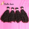 4st 11a toppklass Virgin Hair Bundle Brasilianska indiska peruanska 100% obearbetat mänskligt hårväv lockigt våg naturlig färg kan färgas till 613 Bella hår