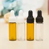 2ml Mini Amber Glass Essential Oil Dropper Flaskor Refillable 4 Färger