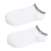 Wholesale- white+ gray edge Mens Ankle Boat Sock Low-Cut Socks