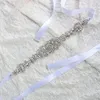 silver ribbon wedding sash