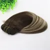 8A 7PCS 120GRAM CLIP HUMAN HAIR EXTENSIONS ONBRE BROWN HUMAL HAIR BRUNETTEシェード