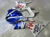 Ücretsiz özelleştirmek vücut parçaları için kaporta kiti Yamaha YZFR1 2000 2001 beyaz mavi marangozluk seti YZF R1 00 01 IT34