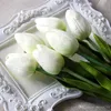 20 pçs / lote Tulip Artificial Flor PU buquê artificial Real toque flores Para Casa de Casamento flores decorativas coroas de flores