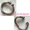 China novo design de bloqueio duplo cinto de aço inoxidável dispositivo masculino metal pênis bloqueio gaiola anel brinquedos sexuais para homens 4967853