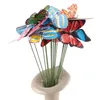 Nya Färgglada Dubbelvingar Butterfly Stakes Garden Ornaments Party Supplies Dekorationer för Utomhus Garden Fake Insects