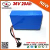 1080W Electrical Mobility Scooter 36V Electric Bike Battery 20AH Lithium Li Ion Bicycle Battery Pack with 2A Charger 30A BMS