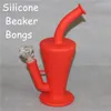 new silicone beaker bongs glass bong 10 4 colorful water pipes oil rig 14 4mm joint beaker bubbler pipes