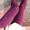 Wholesale- 2016 New Casual Fashion Women Leggings Pants Sexy Vintage Skinny Floral Lace Velvet See Through Elastic Stretch High Waist Pants