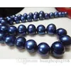 Charming 11-13mm south sea blue pearl necklace 18 inch 14k gold clasp