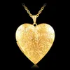 Partihandel Smycken Big Heart Lockets Halsband Charm Halsband 18K Guldpläterad Foto Locket Frame Hängsmycke Halsband för Kvinnor Flickor Lover Gift