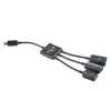 100 sztuk / partia * 3 w 1 Micro USB OTG HUB Złącze kablowe Splitter 3 Port Micro USB Ładowarka ładowania do Samsung Google Nexus Nowy