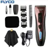 FLYCO Professional Stainless Steel Hair Trimmers waterproof Electric Hair Clippers for Men with LED Show Cutting machine FC5902